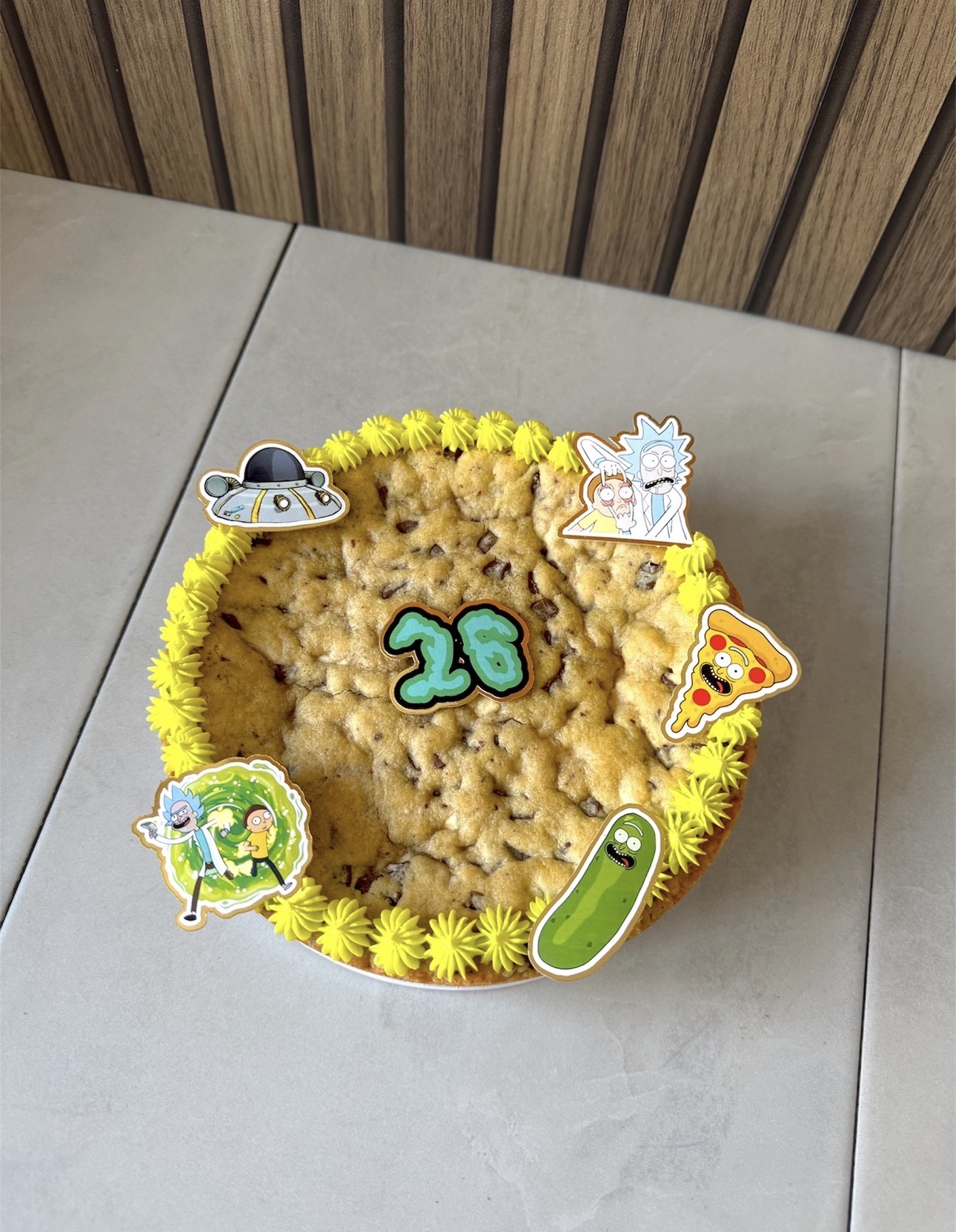Rick and Morty themed giant cookie cake