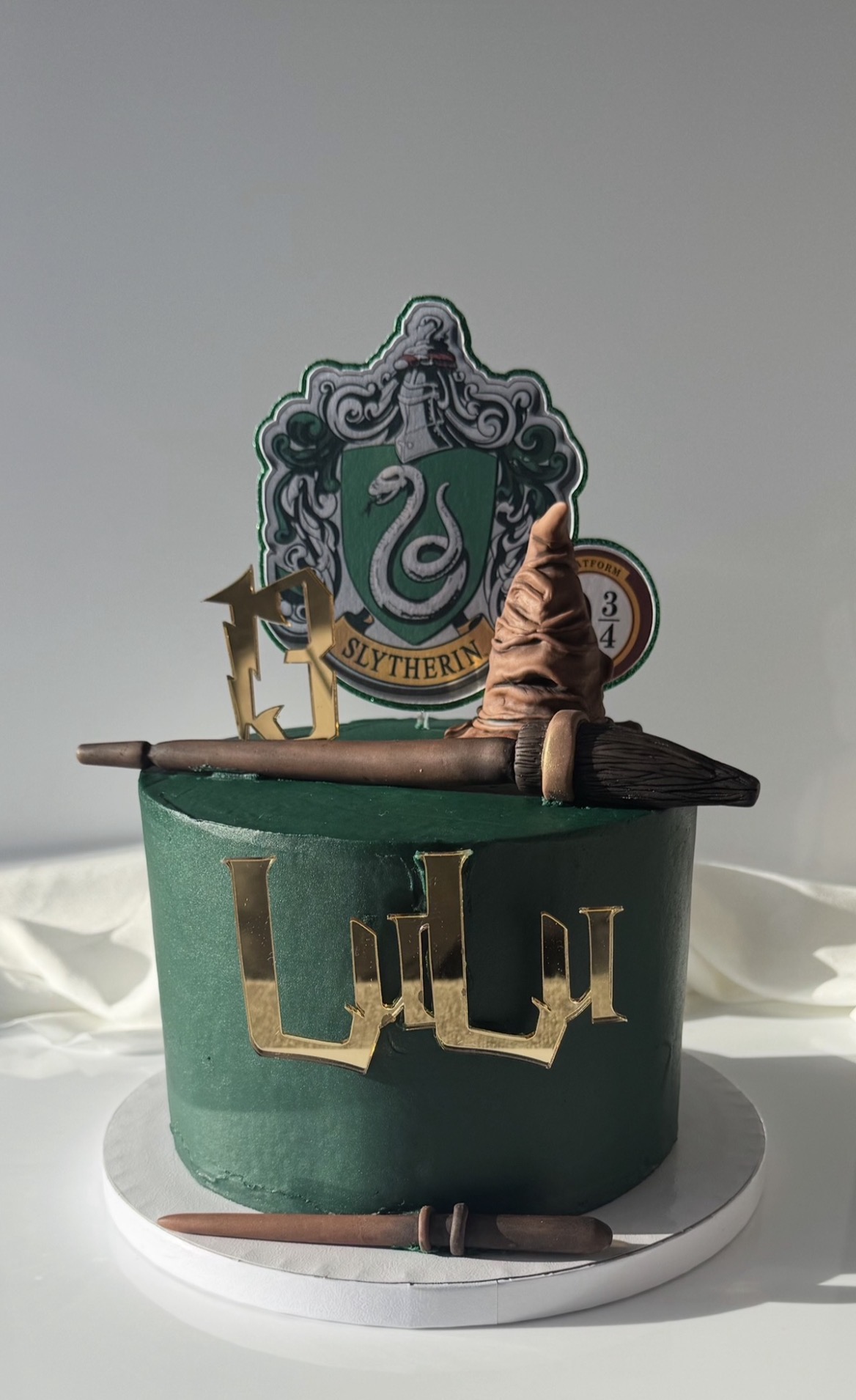 Slytherin Harry Potter themed birthday cake